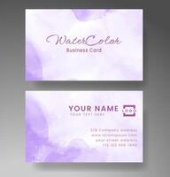 Beautiful business card template with watercolor vector