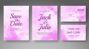 Wedding invitation with abstract watercolor background vector