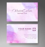 Beautiful business card template with watercolor vector