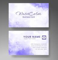 Beautiful business card template with watercolor vector