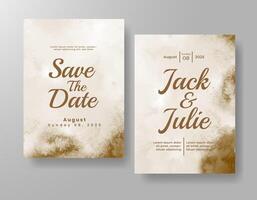 Wedding invitation with abstract watercolor background vector