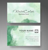 Beautiful business card template with watercolor vector