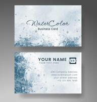 Beautiful business card template with watercolor vector