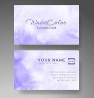 Beautiful business card template with watercolor vector