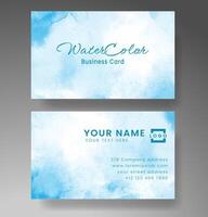 Beautiful business card template with watercolor vector