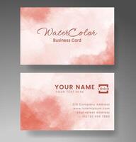 Beautiful business card template with watercolor vector