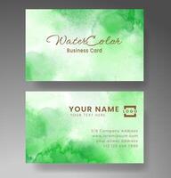 Beautiful business card template with watercolor vector