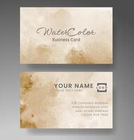 Beautiful business card template with watercolor vector