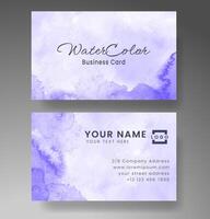 Beautiful business card template with watercolor vector