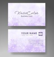 Beautiful business card template with watercolor vector