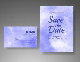 Wedding invitation with abstract watercolor background vector