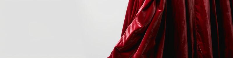 AI generated Elegant red velvet robe with luxurious texture and shiny fabric details photo