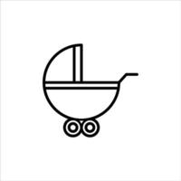 Baby carriage icon vector. Stroller illustration sign. Baby symbol or logo. vector