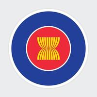 Flat Illustration of ASEAN flag vector icon design. Asean circle flag. Round of Asean flag.