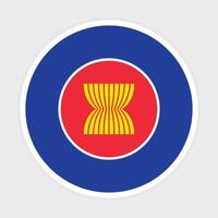 Flat Illustration of ASEAN flag vector icon design. Asean circle flag. Round of Asean flag.