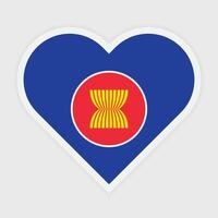 plano ilustración de asean bandera en corazón forma. vector asean bandera en corazón.