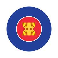 Flat Illustration of ASEAN flag vector icon design. Asean circle flag. Round of Asean flag.