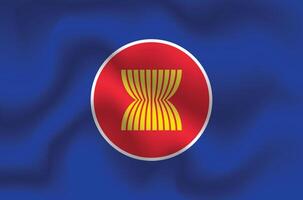 Flat Illustration of the Asean flag. ASEAN flag design. Asean wave flag. vector