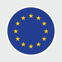 European Union flag. European Union Round flag vector icon design. EU circle flag.