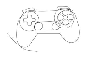 Continuous one line drawing of game stick. Joystick gaming controller. outline vector illustration.