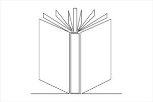 Continuous one line drawing of a book icon. outline vector illustration