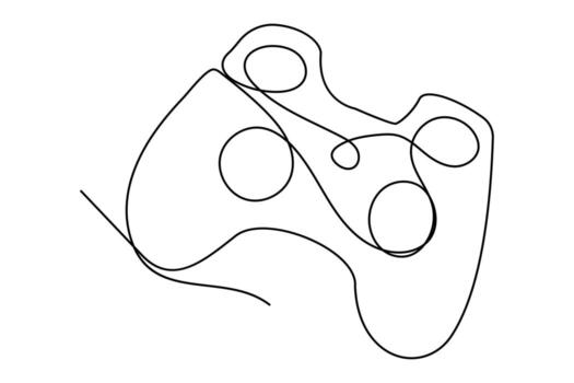 Continuous one line drawing of game stick. Joystick gaming controller. outline vector illustration.
