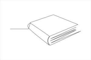 Continuous one line drawing of a book icon. outline vector illustration