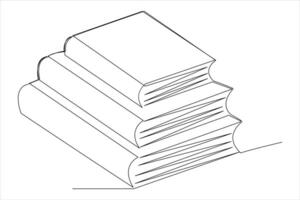 Continuous one line drawing of a book icon. outline vector illustration