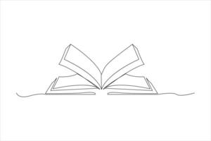 Continuous one line drawing of a book icon. outline vector illustration