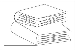 Continuous one line drawing of a book icon. outline vector illustration