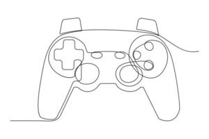 Continuous one line drawing of game stick. Joystick gaming controller. outline vector illustration.