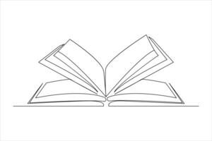 Continuous one line drawing of a book icon. outline vector illustration