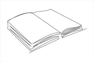 Continuous one line drawing of a book icon. outline vector illustration