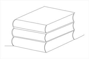 Continuous one line drawing of a book icon. outline vector illustration