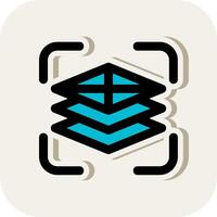 Fill adjustment layer Line Filled White Shadow Icon vector