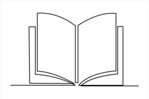 Continuous one line drawing of a book icon. outline vector illustration