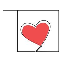 Continuous one line drawing of envelope with heart. Love letter. Vector illustration