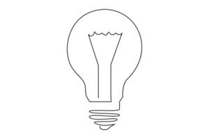 Light bulb isolated on white light bulb one line outline vector art illustration