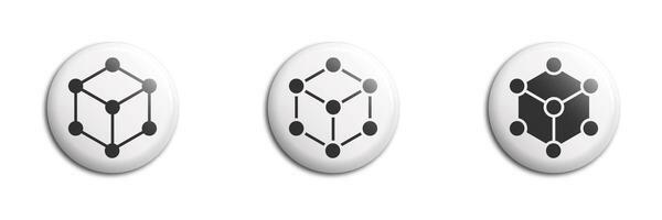 Atom cube icon. Molecule cube structure icon. Vector illustration.