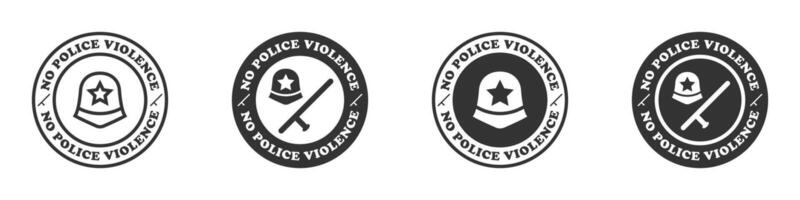 No policía violencia icono. detener policía brutalidad. vector ilustración.