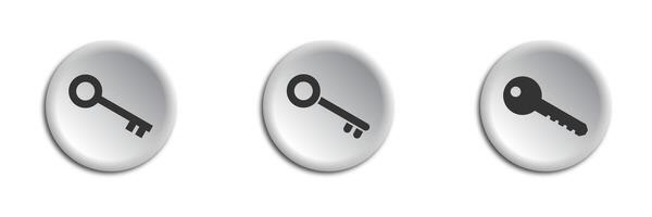 Key icon set. Vintage access key. Flat vector illustration.