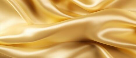 AI generated Luxurious golden wavy silk texture background photo