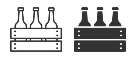 alcohol caja icono. vector ilustración.