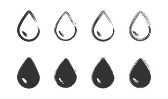 Hand drawn drop icon set. Vector illustration.