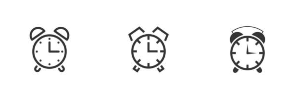 Alarm clock vector icon isolated on white background. Simple line outline style. Vector illustration.