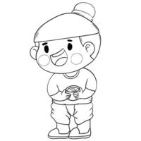 Thai kid play with water on Songkran day vector