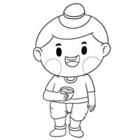 Thai kid play with water on Songkran day vector