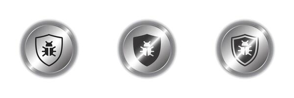 Antivirus protection icon. bug protection icon. Bug symbol on a shield. Vector illustration.