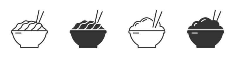 Chinese food icon set. Vector illustration.