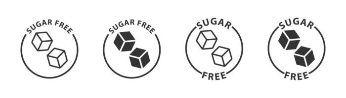 Sugar cubes in circle icon for sugar free product package design. Vector illustration.